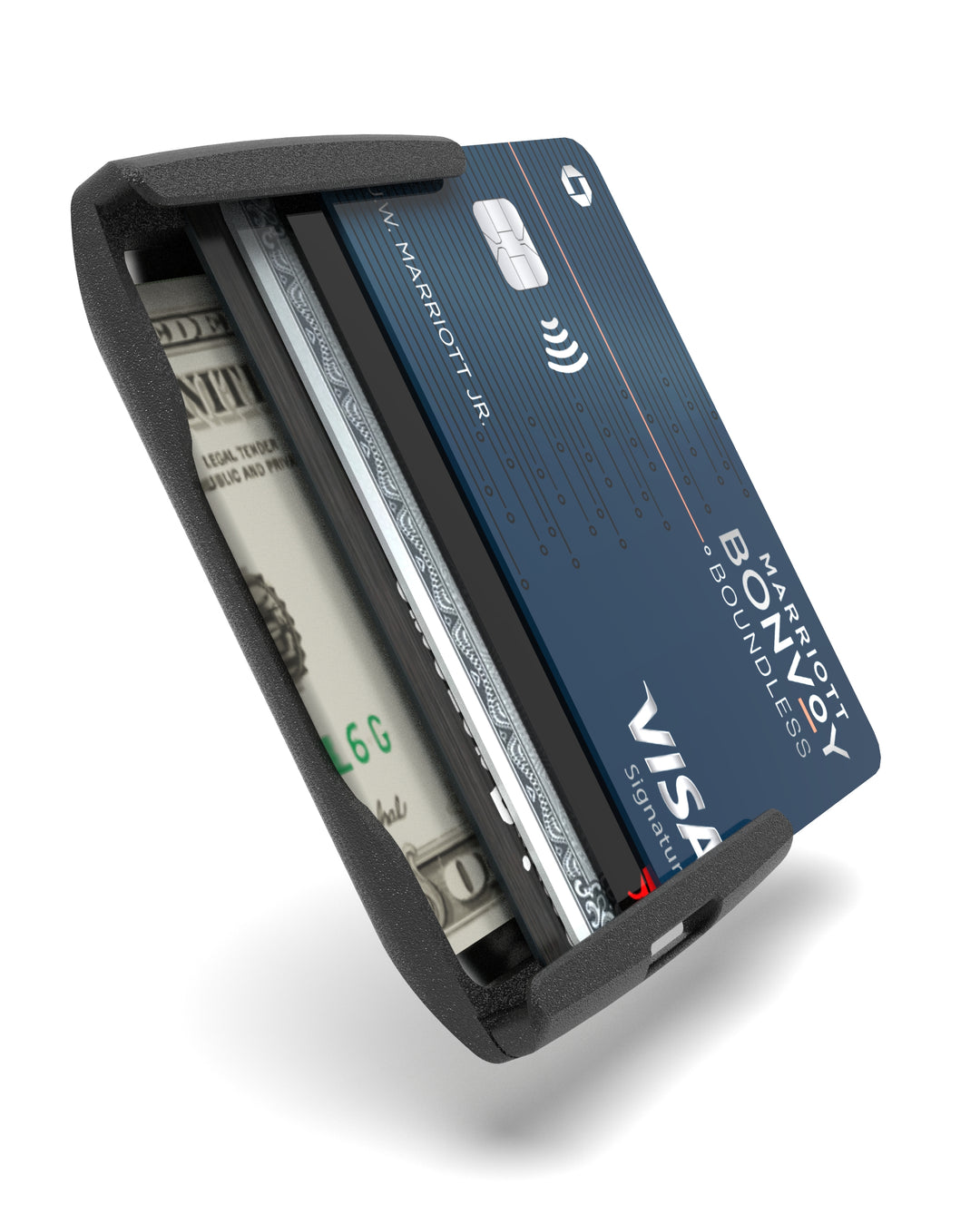 XSTO AirTag Ready Wallet Black - Trackable Aluminum RFID Wallet